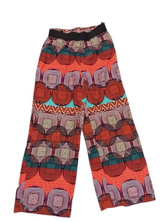 Maeve Pants - Maeve Printed Pull On Wide Leg Stretchy High Rise Boho Geometric Print Pants S